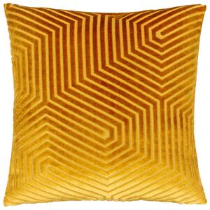 Evoke Cut Velvet 45cm x 45cm Filled Cushion Gold