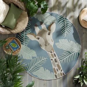 Eric Giraffe Tropical Outdoor Circle Rug