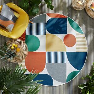 Geo Fusion Indoor Outdoor Circle Rug