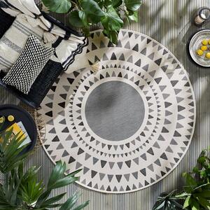 Shadow Rays Geometric Indoor Outdoor Circle Rug