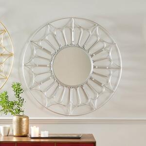 Cane Effect Round Wall Mirror