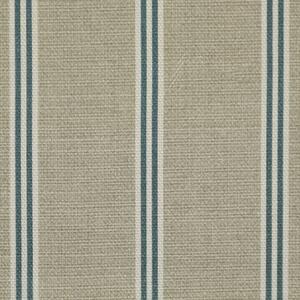 ANTE DECOR Latham Printed Cotton Stripe Fabric Blue