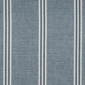ANTE DECOR Latham Printed Cotton Stripe Fabric Blue on Blue