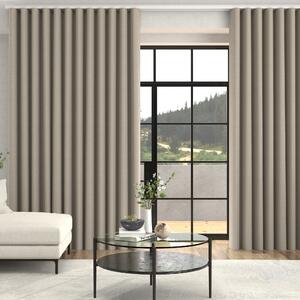 Jillian Soft Plain Made To Measure Curtains + FREE Track - Wave Biscotti