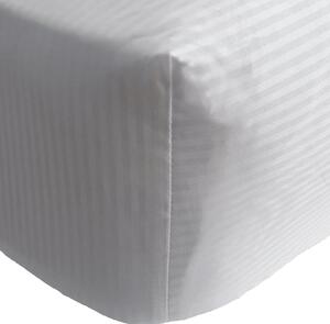 Catherine Lansfield 300 Thread Count Satin Stripe Fitted Sheet Single Grey