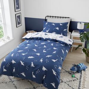 Navy Dino Duvet Cover and Pillowcase Set