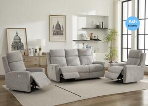 Medinah Fabric Electric 3+1+1 Seater Sofa Set - Ash