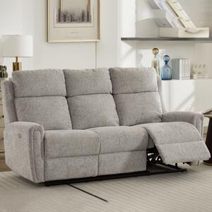 Medinah Fabric Electric 3 Seater Sofa - Ash