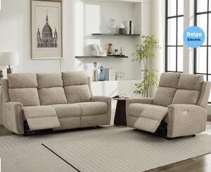 Medinah Fabric Electric 3+2 Seater Sofa Set - Beige