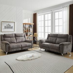 Mankato Fabric Electric Recliner 3+2 Seater Sofa Set - Stone