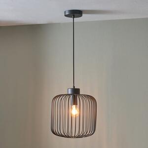 Dania Matt Black Metal Wire Pendant Light