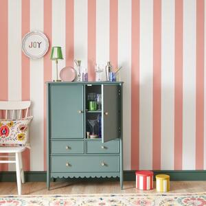 Joy Stripe Wallpaper Coral