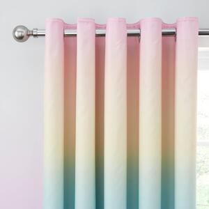 Rainbow Ombre Blackout Eyelet Curtains