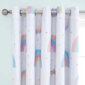 Watercolour Rainbow Blackout Eyelet Curtains