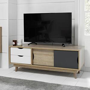 Scandi 2 Drawer Grey TV Media Unit for TVs up to 55"