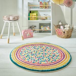 Rainbow Spot Berber Circle Rug