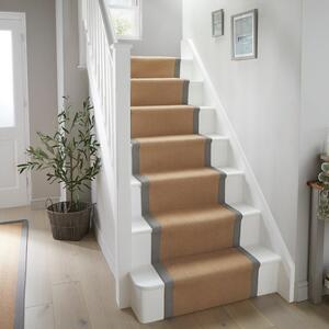 Herringbone Jute Border Stair Runner