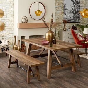 Fulton Trestle Dining Table & Bench Set