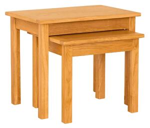 Newlyn Oak Nest of 2 Tables, Solid Wood Side Tables | Modern Light Oak