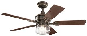 Kichler Lyndon Patio Ceiling Fan with Light & Remote, 132cm