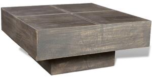 Coffee Table Dark Brown Square Solid Mango Wood