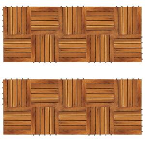 Decking Tiles Vertical Pattern 30 x 30 cm Acacia Set of 20