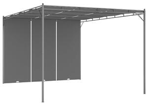 Garden Gazebo with Side Curtain 4x3x2.25 m Anthracite