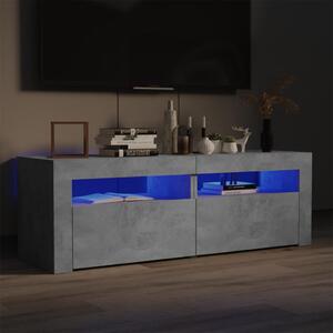 TV Cabinet with LED Lights Concrete Grey 120x35x40 cm