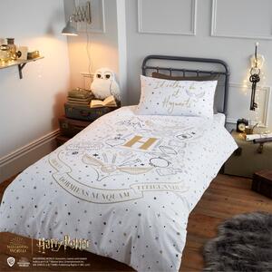 Harry Potter Hogwarts White Duvet Cover and Pillowcase Set