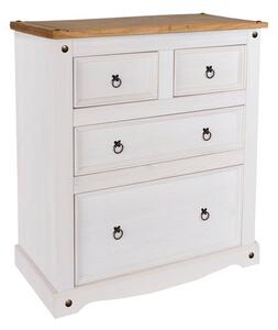 Corona 4 Drawer Chest, White & Pine