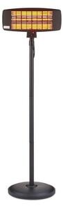 Swan Stand Patio Heater with Remote, Black Aluminium