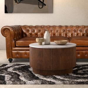 Kiera Coffee Table, Mango Wood & Real Marble