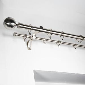 Oslo Double Layer Extendable Metal Curtain Pole with Rings