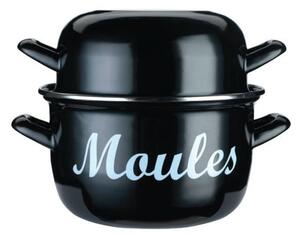 KitchenCraft World of Flavours Enamelled Steel Standard Mussel Pot, 18cm