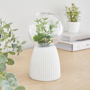 Faux Terrarium Ribbed Battery Table Lamp