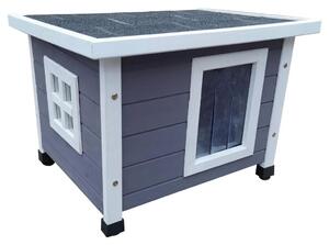 @Pet Outdoor Cat House 57x45x43 cm Wood Grey and White
