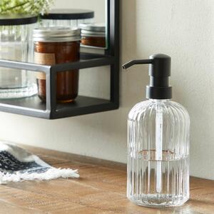 London Ribbed Glass Soap Dispenser