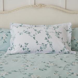 Edith Duck Egg Floral Oxford Pillowcase