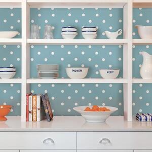 Fablon Blue Polka Dot Sticky Back Plastic