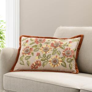 Sunflower Embroidered Cushion