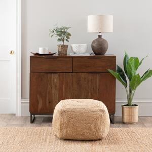 Cotton and Jute Pouffe Natural
