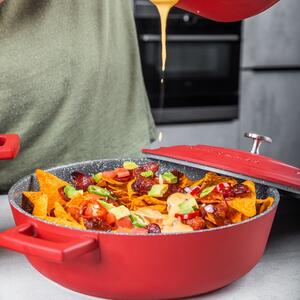 MasterClass Non-Stick Cast Aluminium 28cm Shallow Casserole Dish, 4L