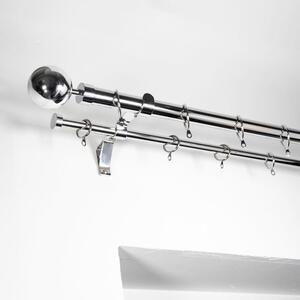 Oslo Double Layer Extendable Metal Curtain Pole with Rings