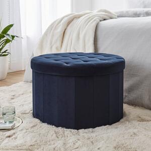 Velvet Large Round Ottoman