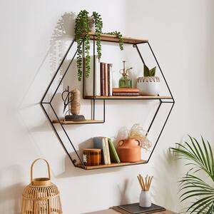 Industrial Metal Hexagonal Shelf