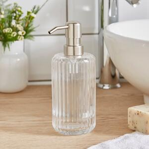 London Ribbed Glass Soap Dispenser