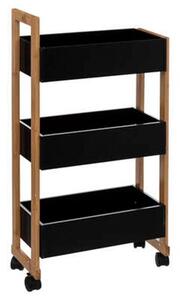 Narrow Bamboo 3 Tier Bathroom Trolley