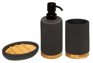 Modern Bamboo 3 Piece Bathroom Accessories Set