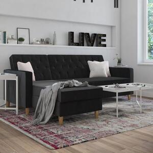 Cosmo Living Liberty Velvet Corner Chaise Double Sofa Bed