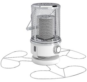 Outsunny 2000W Electric Patio Heater with 10-20㎡ Coverage, Separation Coil, Freestanding Outdoor Infrared Heater with Tip-Over Protection, Overheat Protection, Handle for Indoor and Outdoor Use, White